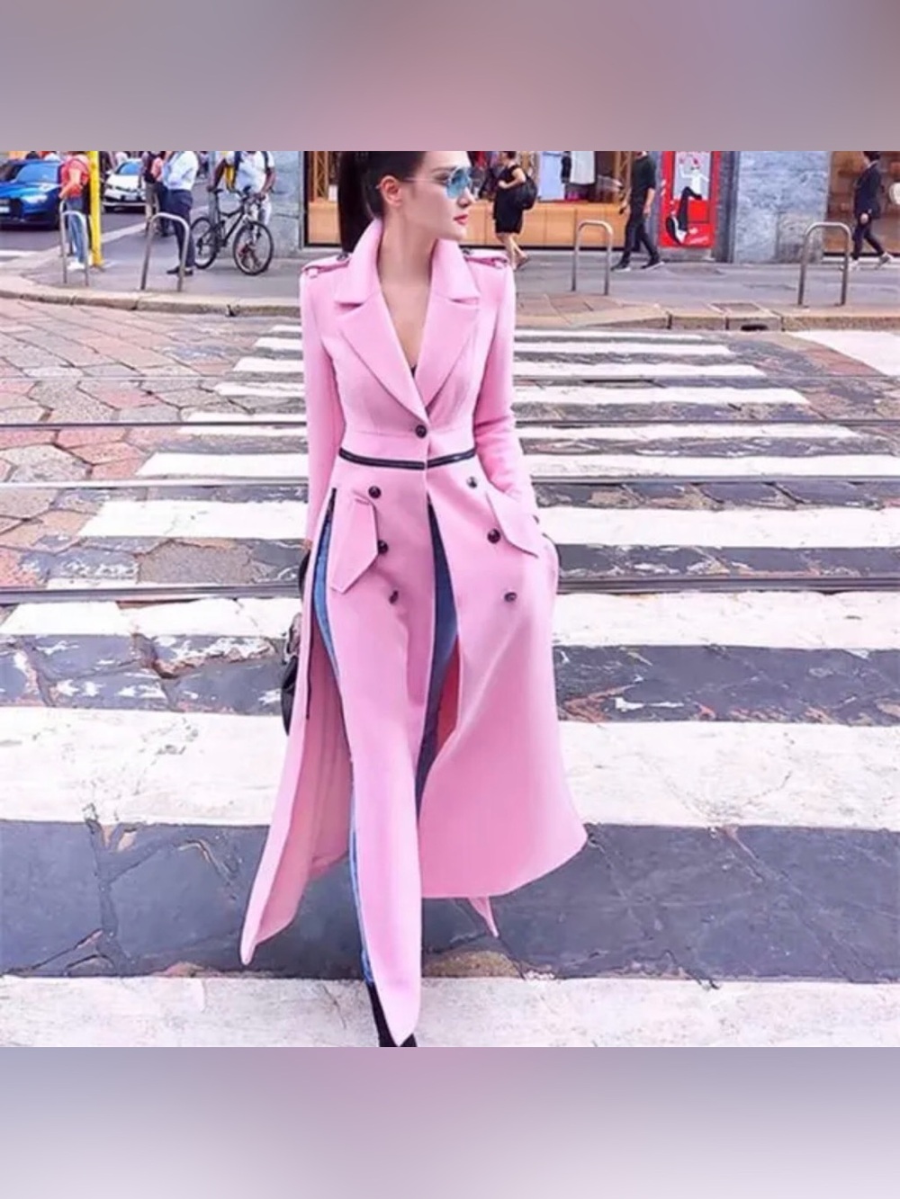 Pink Rayna Style Full Length Longline Statement Coat US Size 4